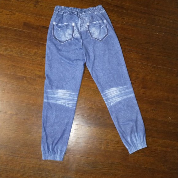 Zyia Distressed Denim Joggers - Picture 2 of 9